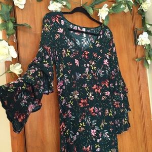 Boho Layered Bell-sleeved Dress